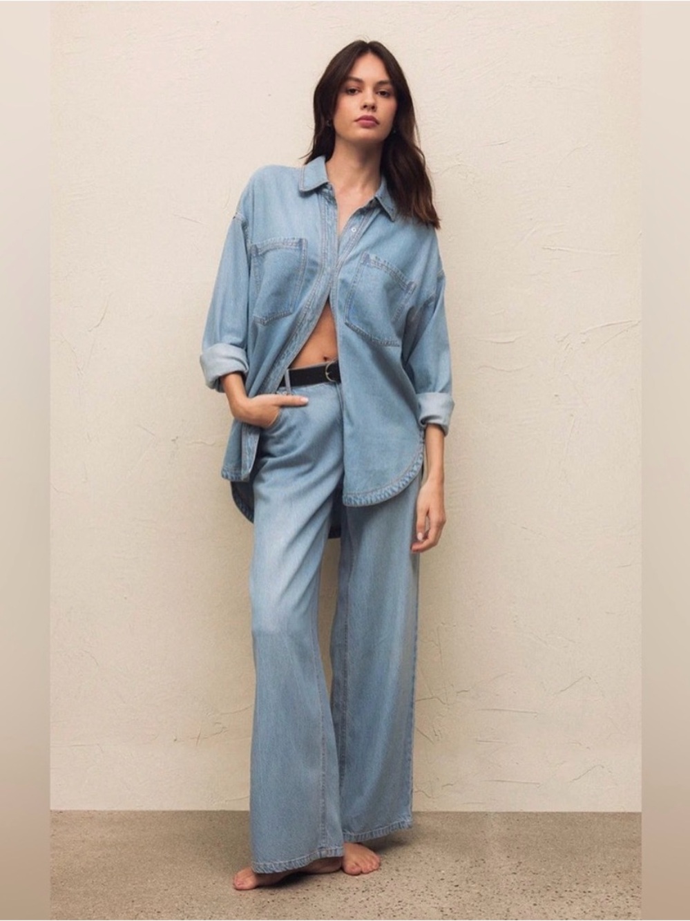 Z Supply Mia Loose Wide Leg Denim Jeans - NWT